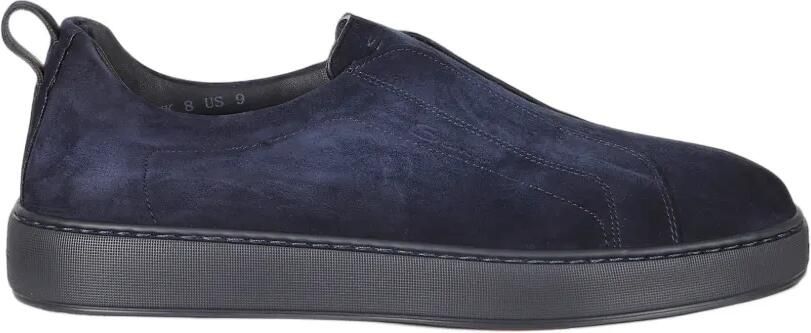 Santoni suede slip-on sneakers Blauw