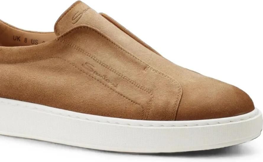 Santoni Suède slip-on sneakers Bruin - Foto 2