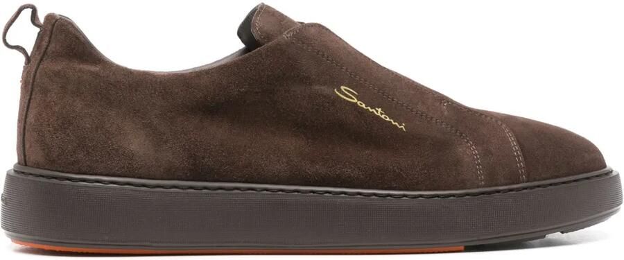 Santoni Suède sneakers Bruin
