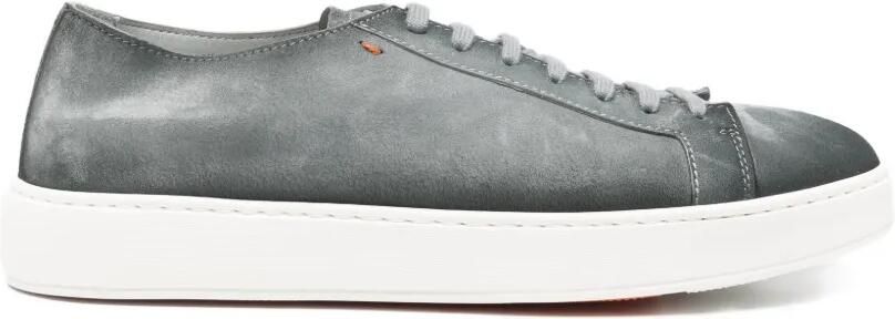Santoni Suède sneakers met veters Grijs