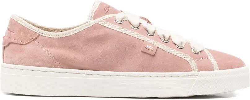 Santoni Suède sneakers Roze