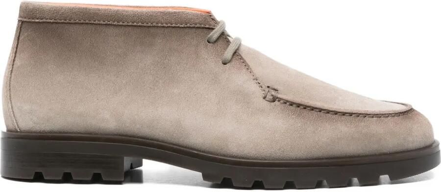 Santoni Suède veterlaarzen Beige
