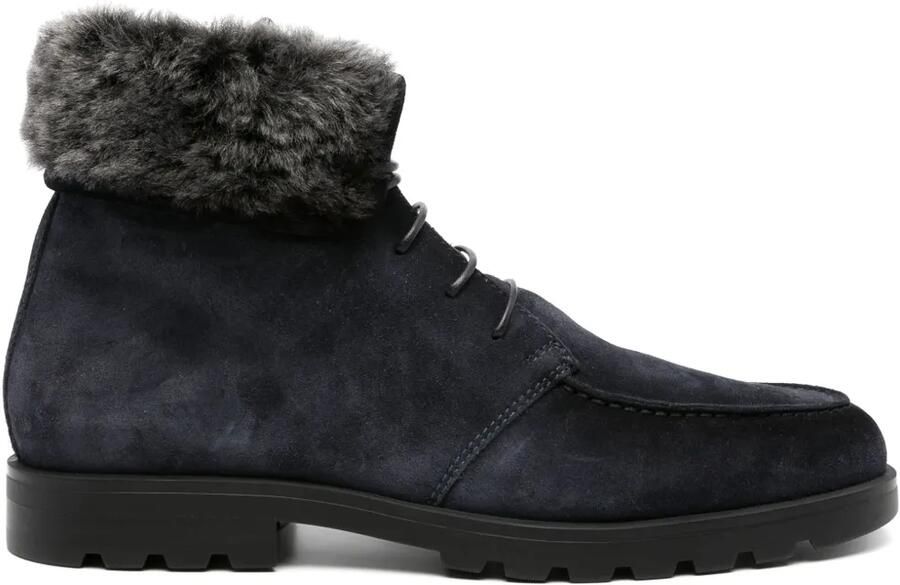 Santoni Suède veterlaarzen Blauw