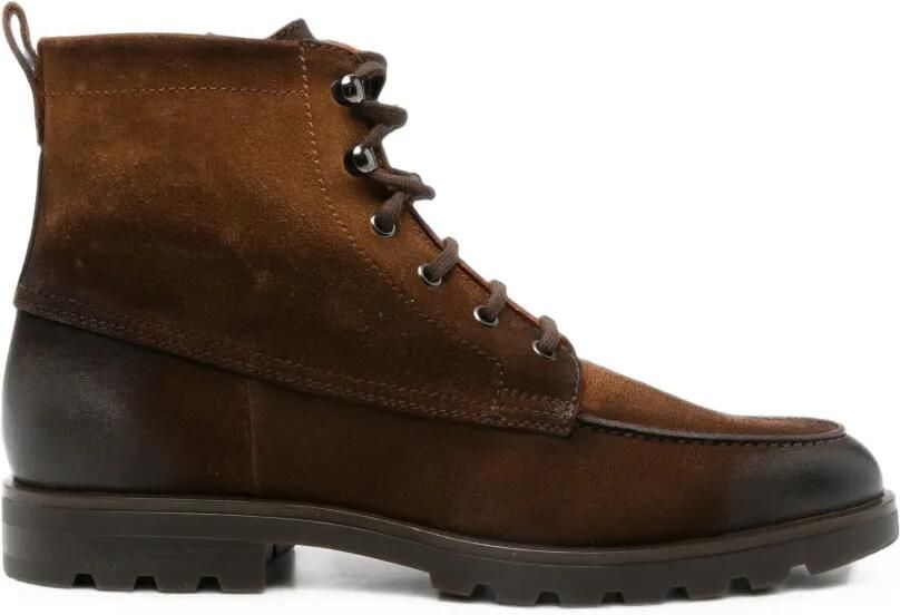 Santoni Suède veterlaarzen met vlakken Bruin