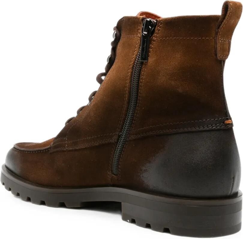 Santoni Suède veterlaarzen met vlakken Bruin - Foto 2