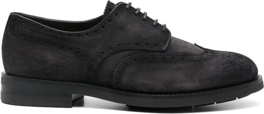 Santoni Suède veterschoenen Grijs