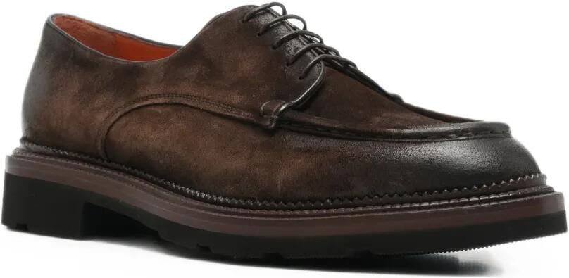 Santoni Suède veterschoenen met gepolijste afwerking Bruin - Foto 3
