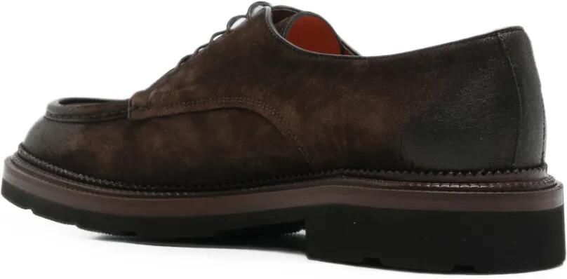Santoni Suède veterschoenen met gepolijste afwerking Bruin - Foto 2