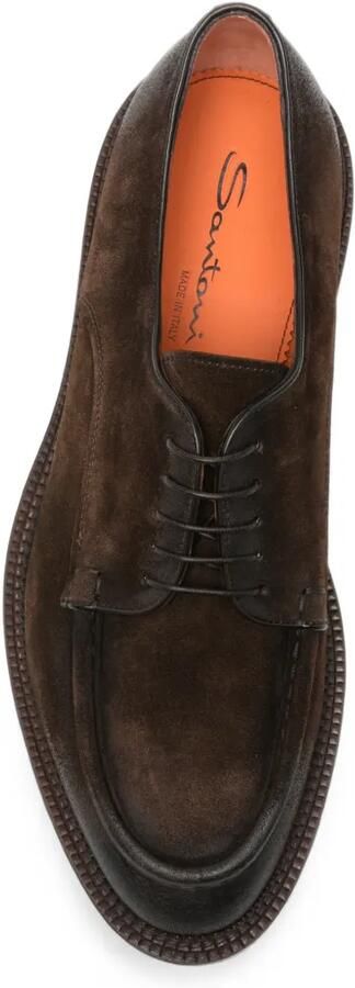 Santoni Suède veterschoenen met gepolijste afwerking Bruin - Foto 4