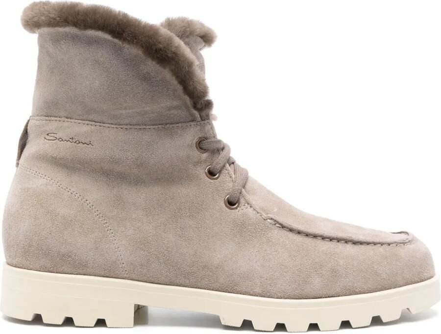 Santoni Suède wandellaarzen Beige
