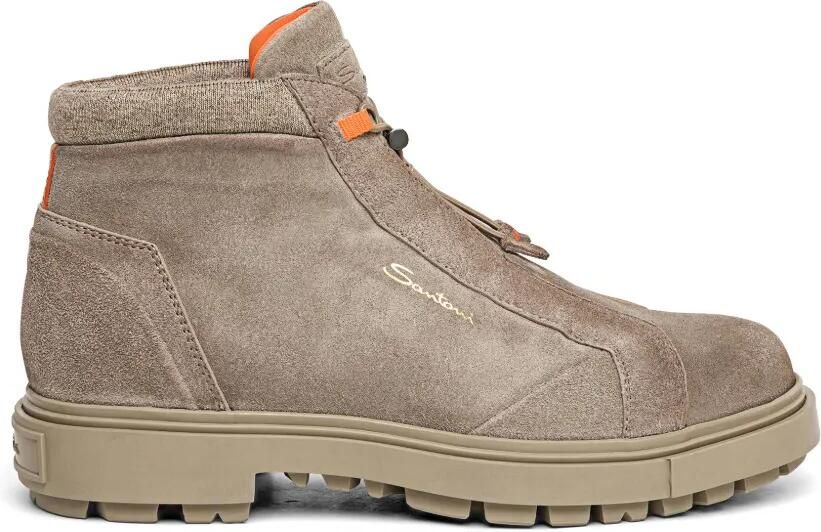 Santoni Suède wandellaarzen Bruin