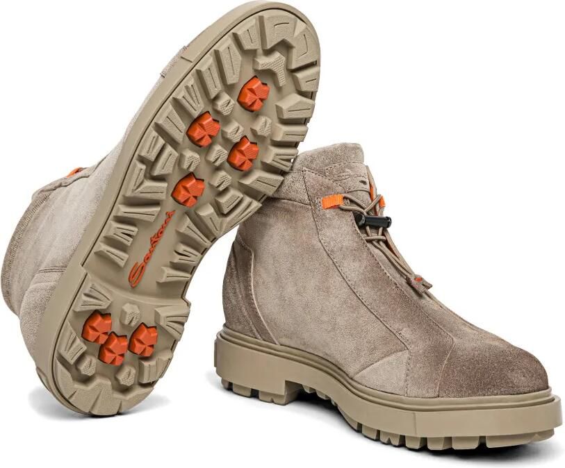 Santoni Suède wandellaarzen Bruin - Foto 3