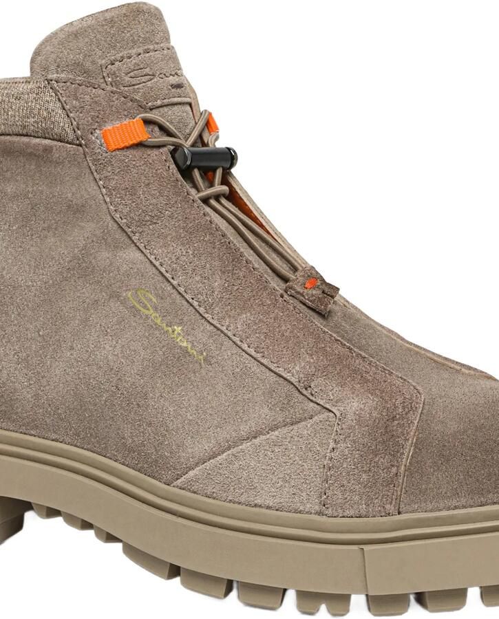 Santoni Suède wandellaarzen Bruin - Foto 2
