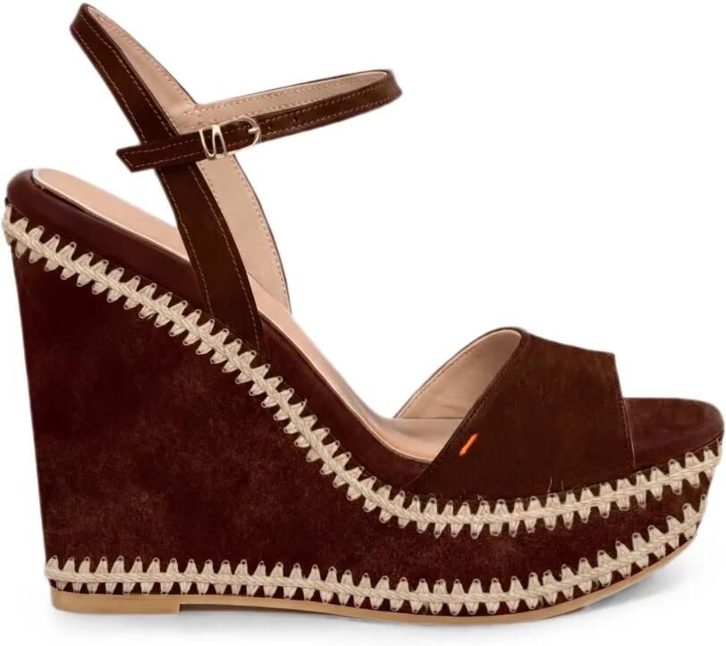 Santoni Tillie whipstitch-trim sandals Bruin