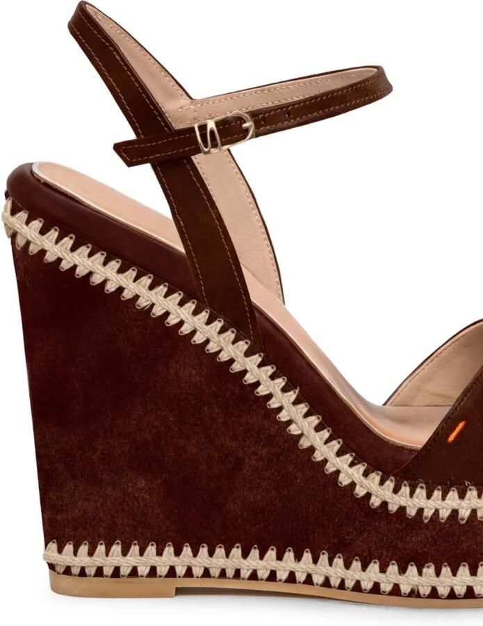 Santoni Tillie whipstitch-trim sandals Bruin - Foto 2