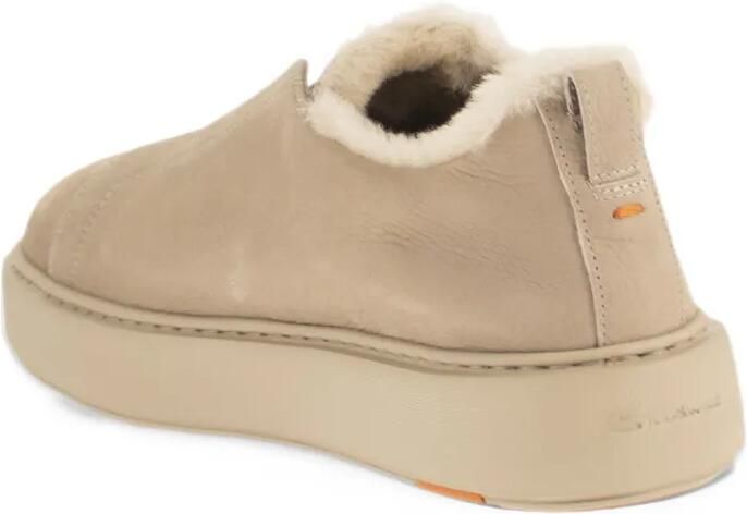 Santoni Victory-25 shearling-lined slip-on sneakers Beige - Foto 5