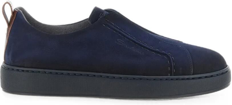 Santoni Victory leren slip-on sneakers Blauw