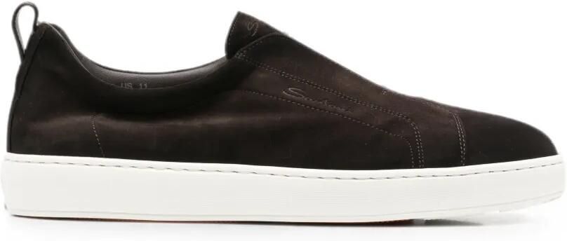 Santoni Victory slip-on suède sneakers Bruin