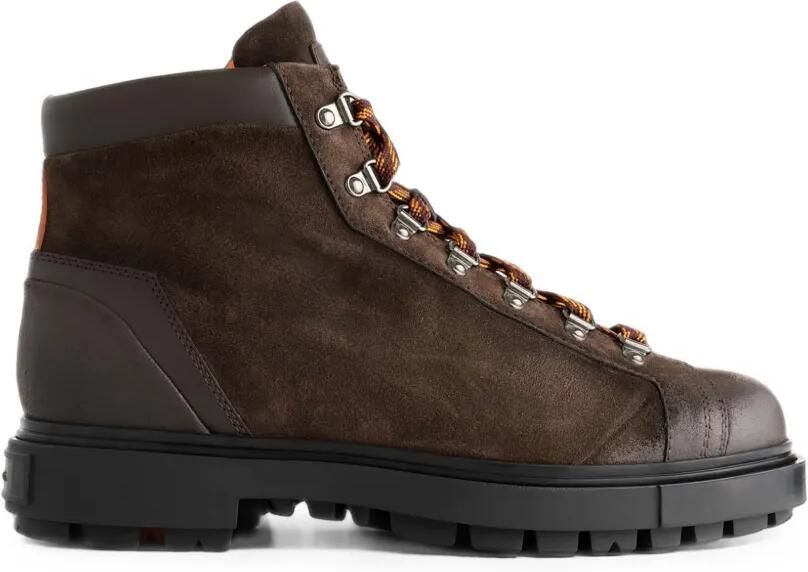 Santoni Wandellaarzen met suède vlakken Bruin
