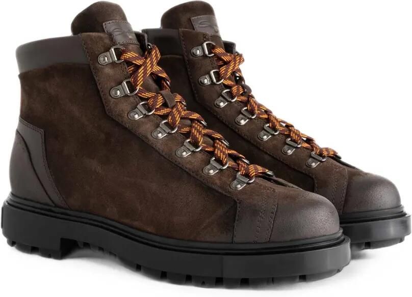 Santoni Wandellaarzen met suède vlakken Bruin - Foto 2