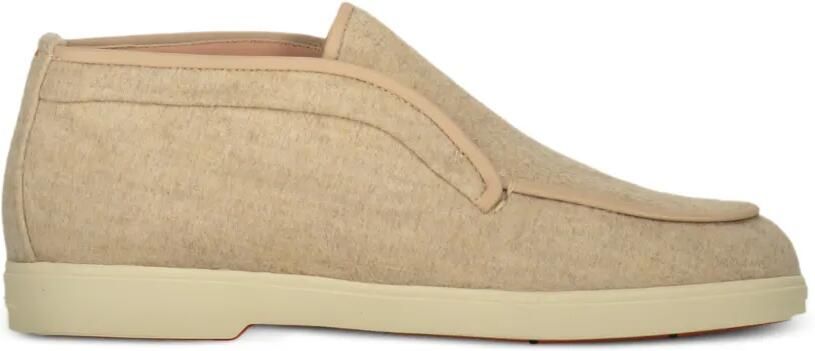 Santoni Wollen laarzen met suède afwerking Beige