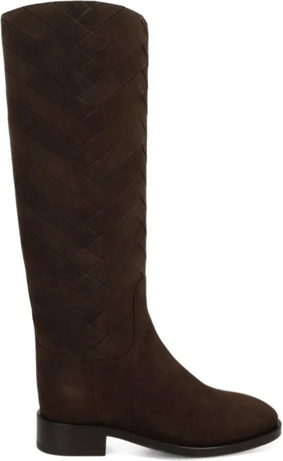 Santoni braided-panel boots Bruin