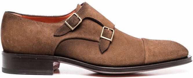 Santoni Schoenen met dubbele gesp Bruin