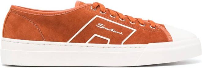 Santoni Suède sneakers Oranje