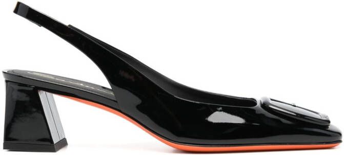 Santoni Slingback pumps met bandje Zwart