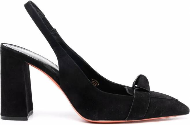 Santoni Slingback pumps verfraaid met knoop Zwart