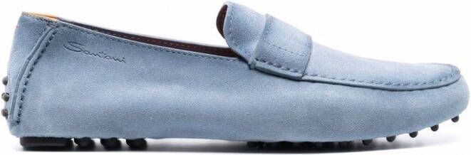 Santoni Slip-on loafers Blauw - Schoenen.nl