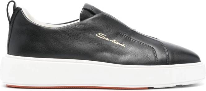 Santoni Sneakers met logoprint Zwart