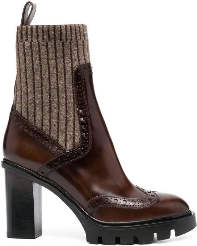 Santoni Soklaarzen met hak Bruin