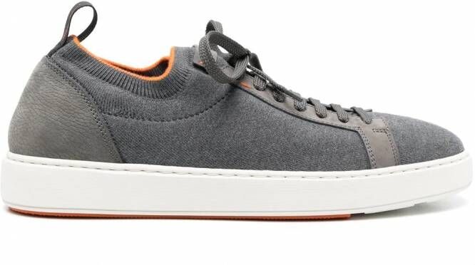 Santoni Soksneakers met contrasterende afwerking Grijs