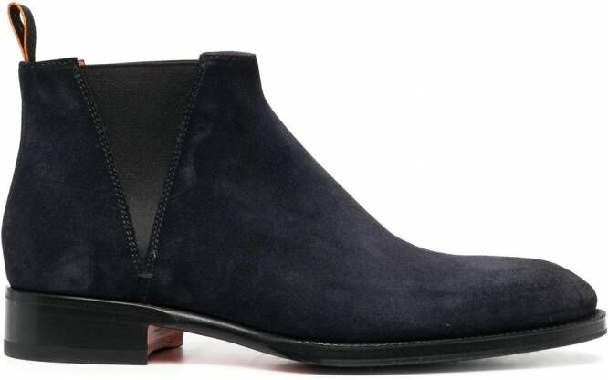 Santoni Suède enkellaarzen Blauw