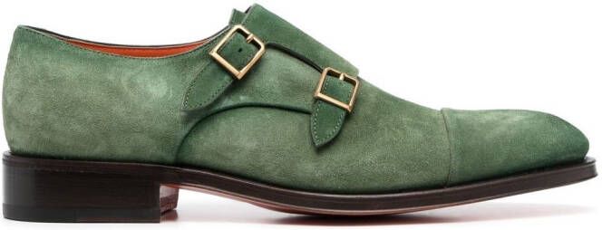 Santoni Suède gespschoenen Groen