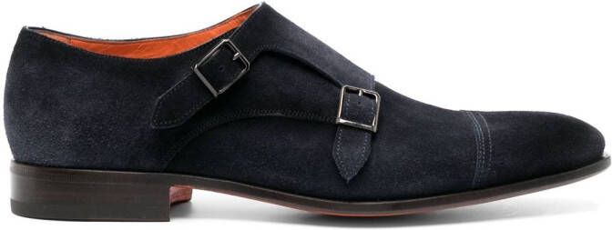 Santoni Suède gespschoenen Blauw