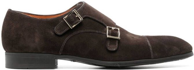 Santoni Suède gespschoenen Bruin