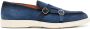 Santoni Suède loafers met dubbele gesp Blauw - Thumbnail 1
