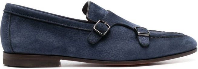 Santoni Suède gespschoenen Blauw