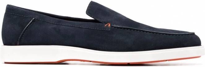 Santoni Suède loafers Blauw