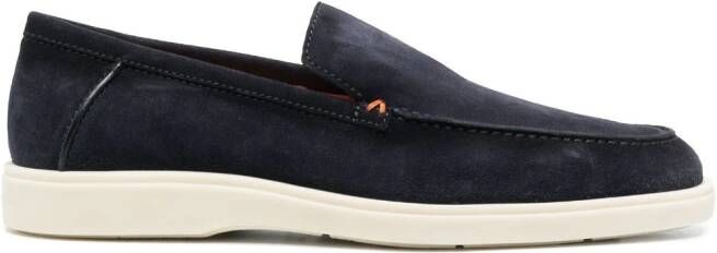 Santoni Suède loafers Blauw