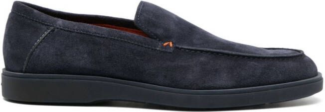 Santoni Suède loafers Blauw