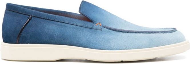 Santoni Suède loafers Blauw