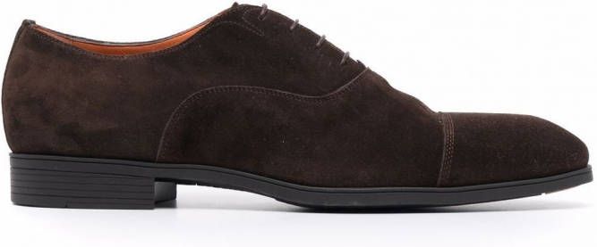 Santoni Suède Oxford schoenen Bruin