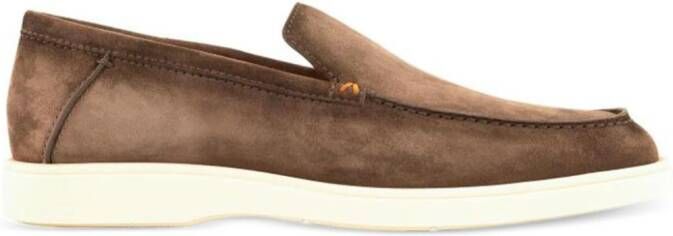 Santoni suede slip-on loafers Beige