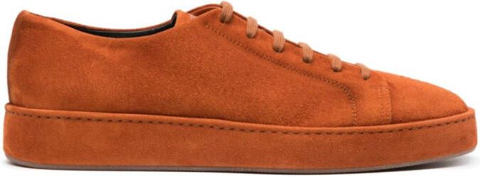 Santoni Suède sneakers Oranje