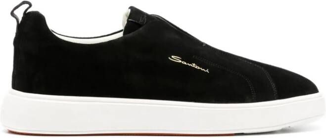 Santoni Suède sneakers Zwart