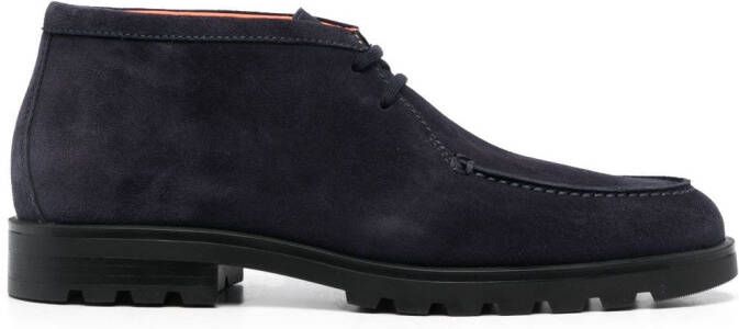 Santoni Suède veterlaarzen Blauw