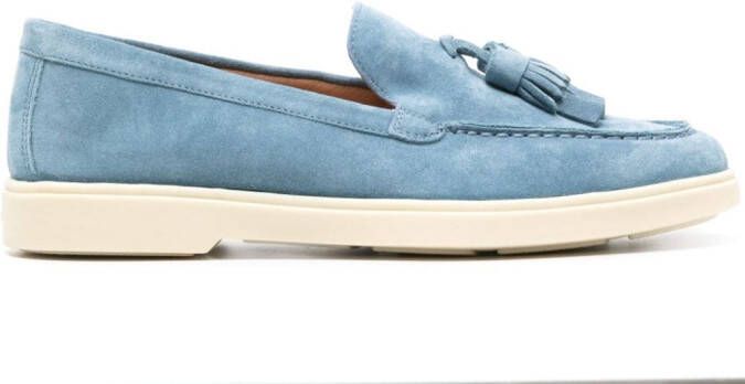 Santoni Suède loafers Blauw